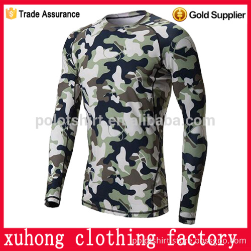 custom spandex lycra polyester sublimated camouflage running shirt
